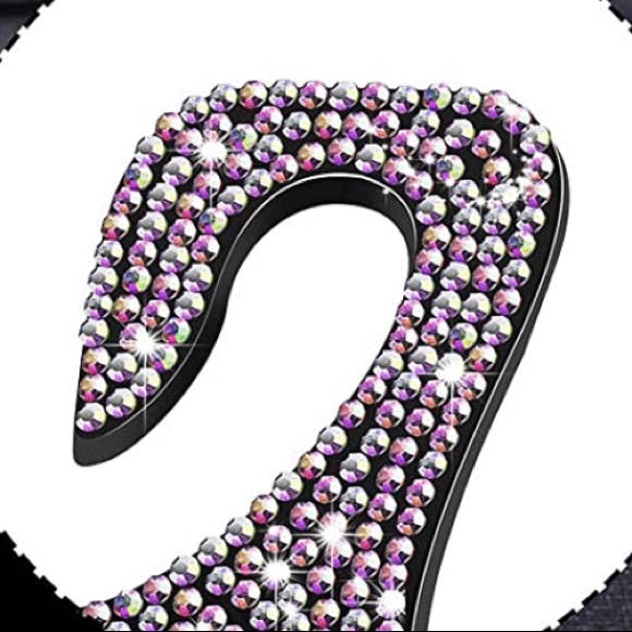 Purse BLING silver / black hook hanger crystal keep your expensive bag off floor - Picture 7 of 7